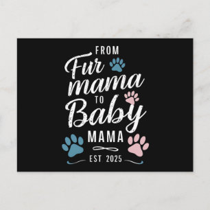 From Fur Mama to Baby Mama Est 2025 Dog Cat Mum Postcard