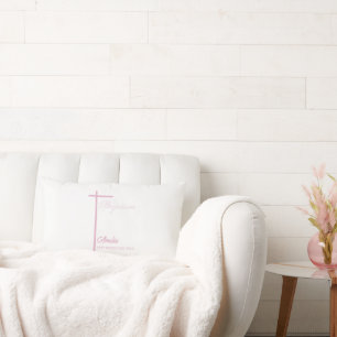 From Godmother on Baptism of Girl Personalised Lumbar Cushion
