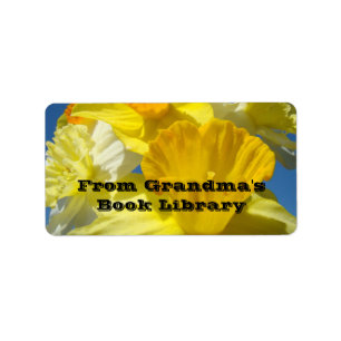 From Grandma's Book Lilbrary Daffodil Flowers Label