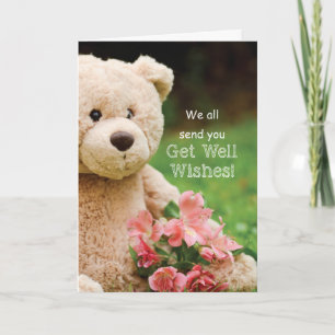 From Group, Get Well Bearable, Teddy Bear Flowers Card