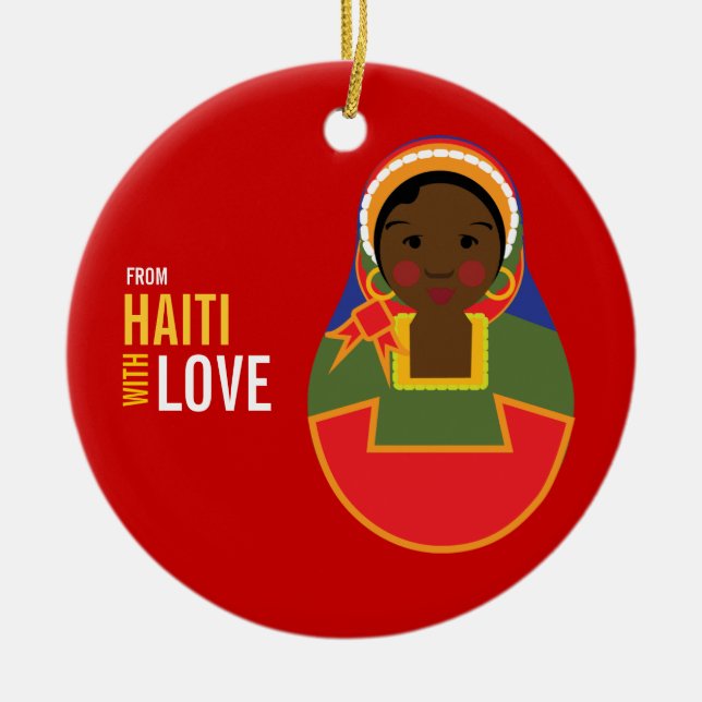 From Haiti With Love Adoption Keepsake Ceramic Ornament (Front)