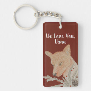 From Kids Grandma Grandparent Festive Fox Key Ring