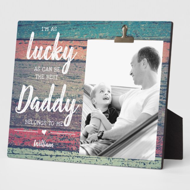 From Kids to Dad Birthday Fathers Day Photo Plaque (Side)