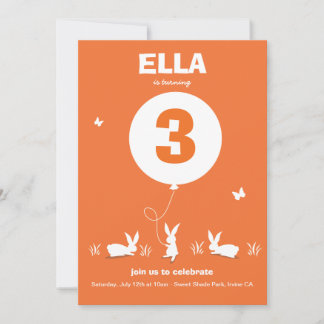 From Lucy: BUNNY BALLOON - birthday party invite