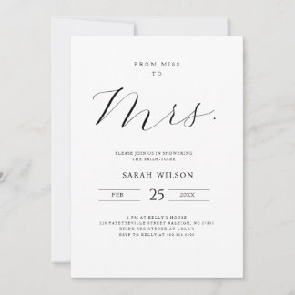 From Miss Minimalist Bridal Shower Invitation