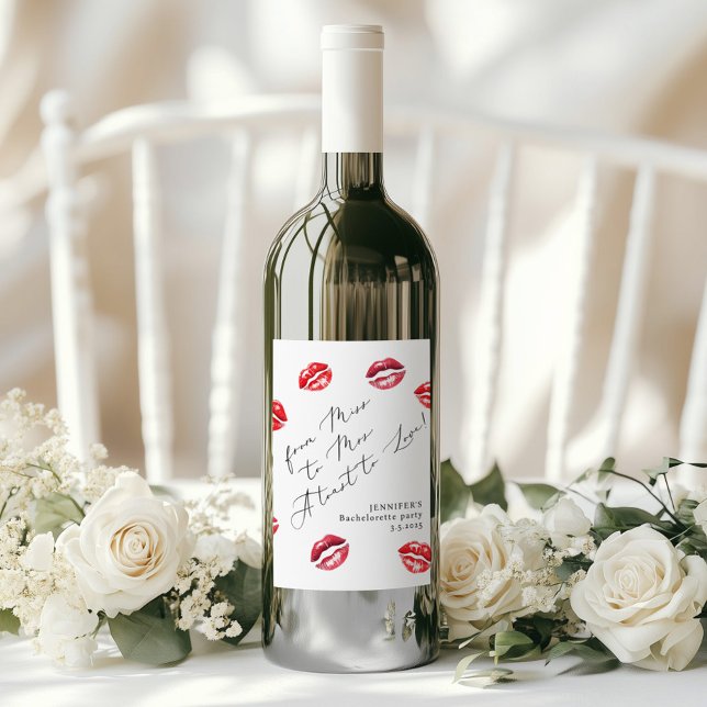 From Miss to Mrs Bachelorette party Wine Label (Creator Uploaded)