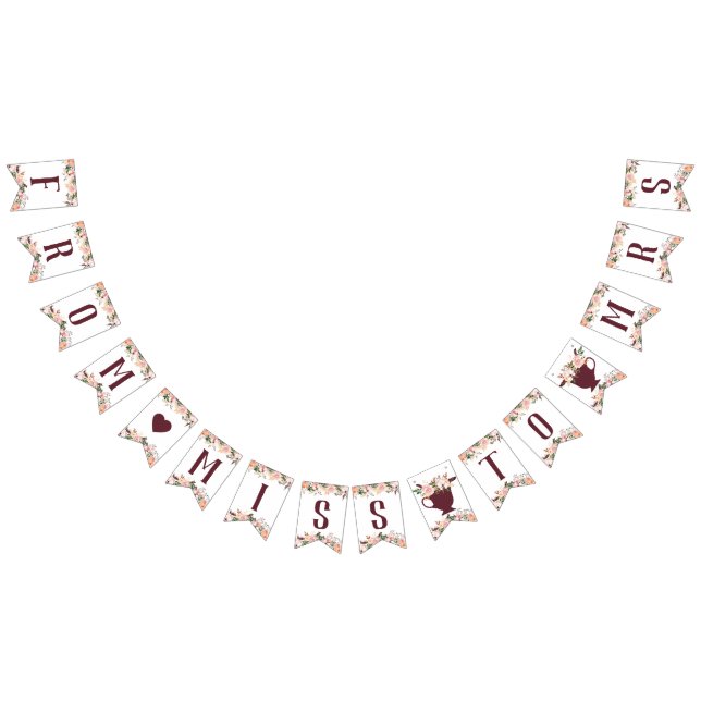 From Miss To Mrs Banner, Boho Bunting (All)