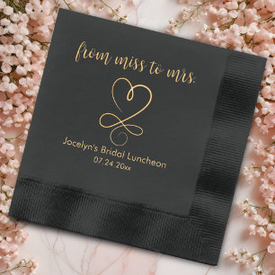 From Miss to Mrs. Bridal Luncheon Foil Napkins