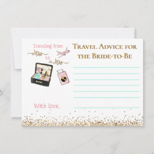 From Miss to Mrs Bridal Shower Advice Game Card