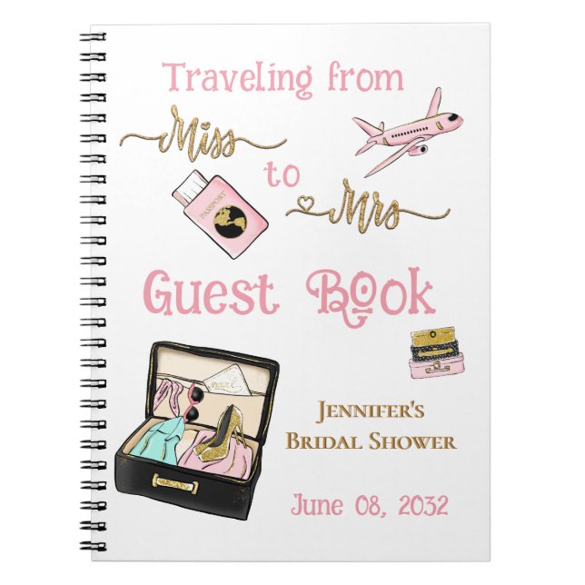 From Miss to Mrs Bridal Shower Journey Guest Notebook (Front)