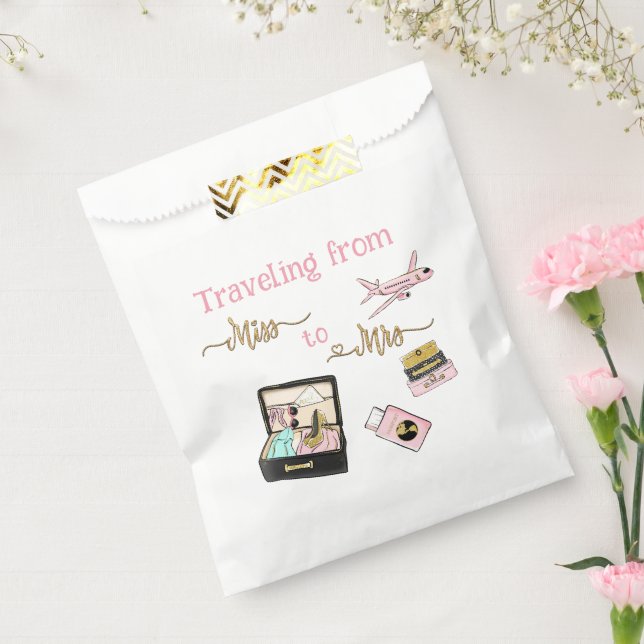 From Miss to Mrs Bridal Shower Journey Pink Favour Bag (Sealed)