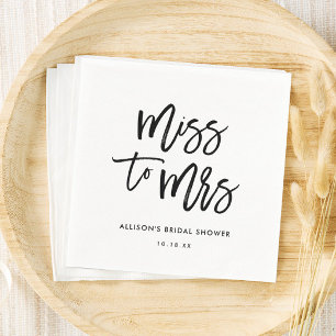 From Miss To Mrs Bridal Shower Napkins