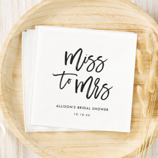 From Miss To Mrs Bridal Shower Napkins (Creator Uploaded)