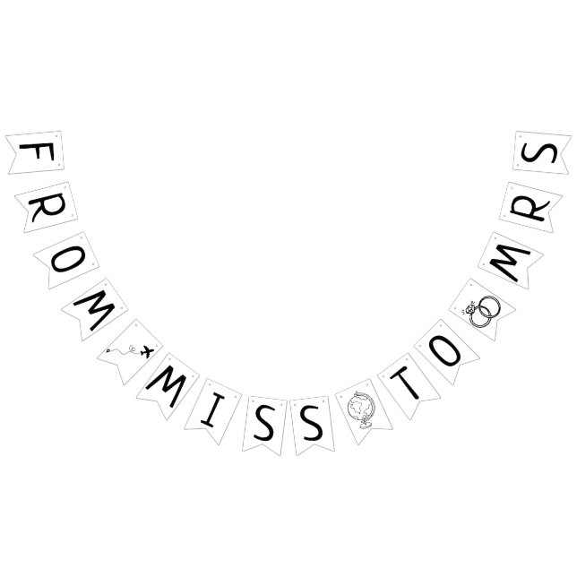 From Miss to Mrs Travel Themed Bridal Shower Bunting (All)