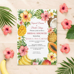 From Miss to Mrs Tropical Fruits Bridal Shower Invitation