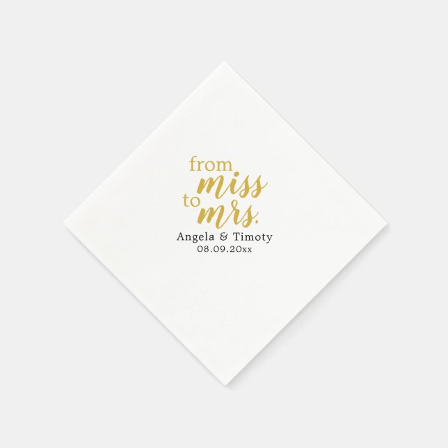 From Miss to Mrs wedding Napkin (Corner)