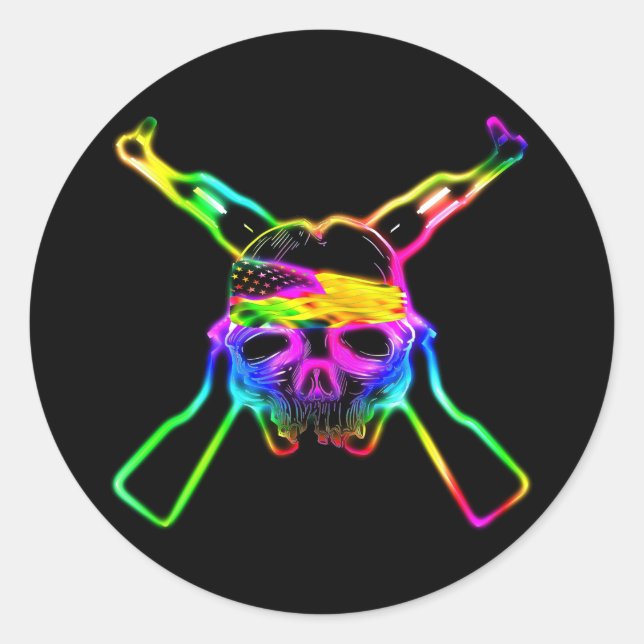 From My Cold Dead Fingers Neon Classic Round Sticker (Front)