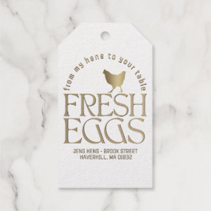 From my hens to your table FRESH EGGS carton hen Gift Tags
