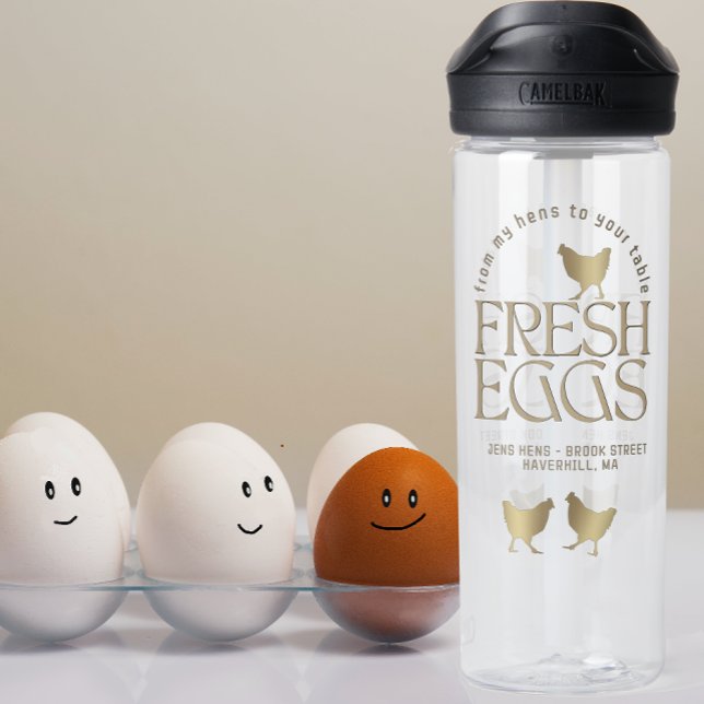 FROM MY HENS TO YOUR TABLE FRESH EGGS LOGO WATER BOTTLE (Creator Uploaded)