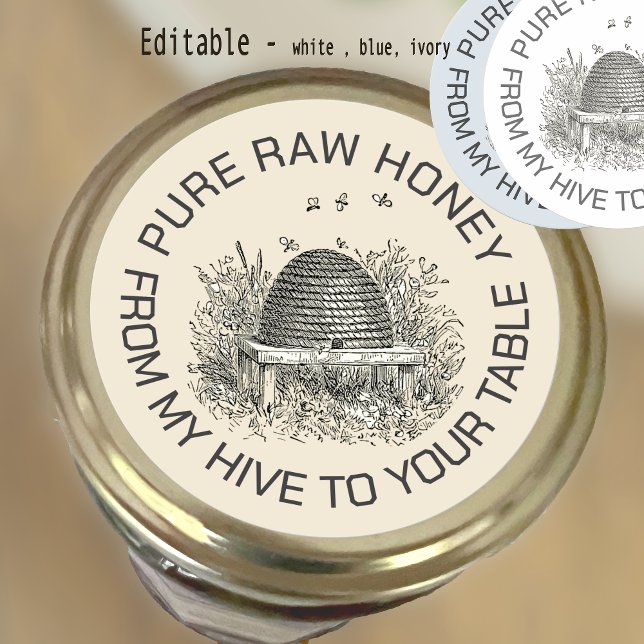From My Hive To Your Table Vintage Skep Honey Logo Classic Round Sticker (Creator Uploaded)