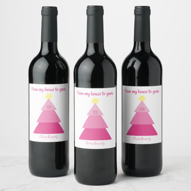 "From my house to yours" Personalised Christmas Wine Label (Bottles)