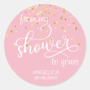From My Shower To Yours Bridal Shower Favours Classic Round Sticker