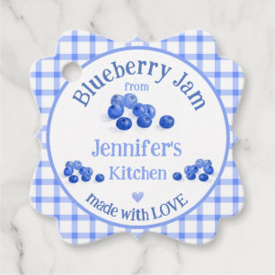 From NAME Kitchen with Love Blueberry Blue Check  Favour Tags