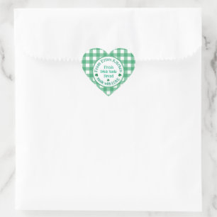 From NAME Kitchen with Love Irish Green Check Heart Sticker