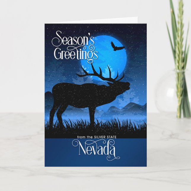 from Nevada Season's Greeting Woodland Moose Holiday Card (Front)