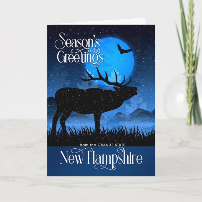 from New Hampshire Season's Greetings Moose Holiday Card (Front)