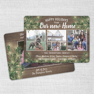 From New Home Any Greeting 4 Photo Wood Christmas Holiday Card