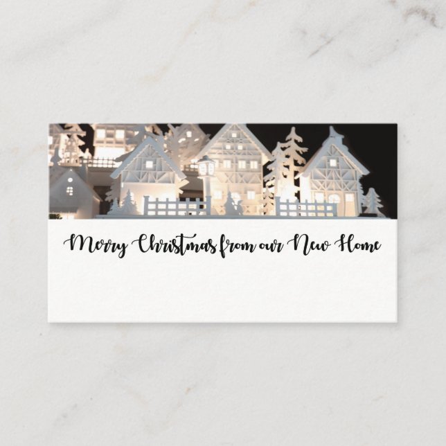 From New Home   Illuminated Christmas Houses Enclosure Card (Front)