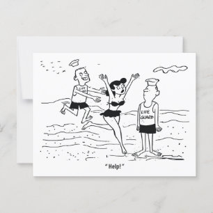 From One Life Guard to Another, Funny Vintage Postcard