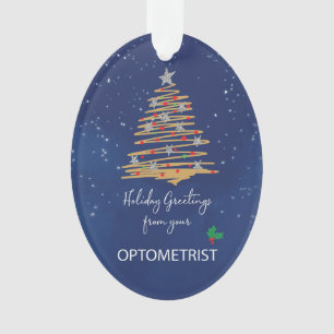 From Optometrist Christmas Tree Navy Custom Name Ornament