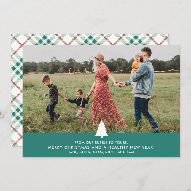 From Our Bubble Family Photo 2020 Christmas Holiday Card (Front/Back)