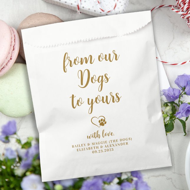 From Our Dogs Personalised Gold Dog Pet Treat  Favour Bag (Creator Uploaded)