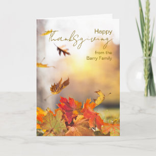 From Our Family Thanksgiving with Autumn Leaves Card