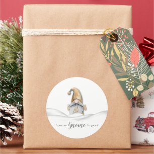 From our Gnome to Yours Christmas Holiday Classic Round Sticker