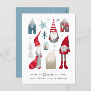 From Our Gnome to Yours   Cute Nordic Christmas   Holiday Postcard