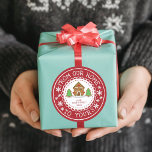 From Our Home To Yours | Festive Christmas Classic Round Sticker<br><div class="desc">These stickers are perfect for using as labels on home-made Christmas cookies and the festive design can be easily personalized with your name.</div>