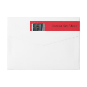 From our new address Christmas Wreath Wrap Around Label