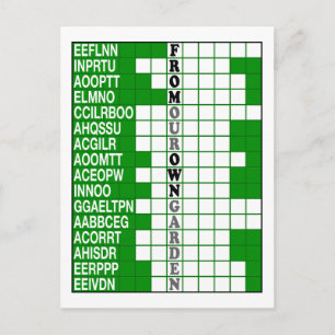 From Our Own Garden Word Scramble Postcard