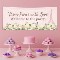 From Paris Love Eiffel Tower Pink White Floral