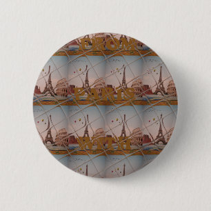 From Paris With Love blue sky colours 6 Cm Round Badge