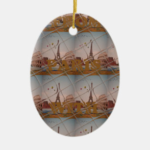 From Paris With Love blue sky colours Ceramic Tree Decoration