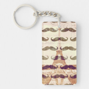 From Paris with moustache Key Ring