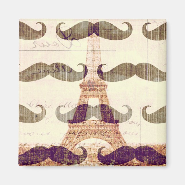 From Paris with moustache Magnet (Front)