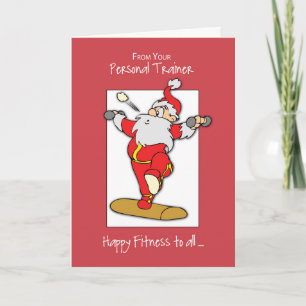 From Personal Trainer to Clients Fitness Exercise Holiday Card
