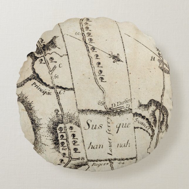 From Philadelphia to Annapolis Md 56 Round Cushion (Front)
