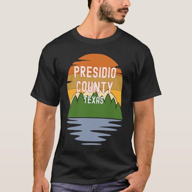 From Presidio County Texas Vintage Sunset T-Shirt (Front)